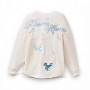 Disney Spirit Jersey Cream Minnie Mouse Fleece Top NWT